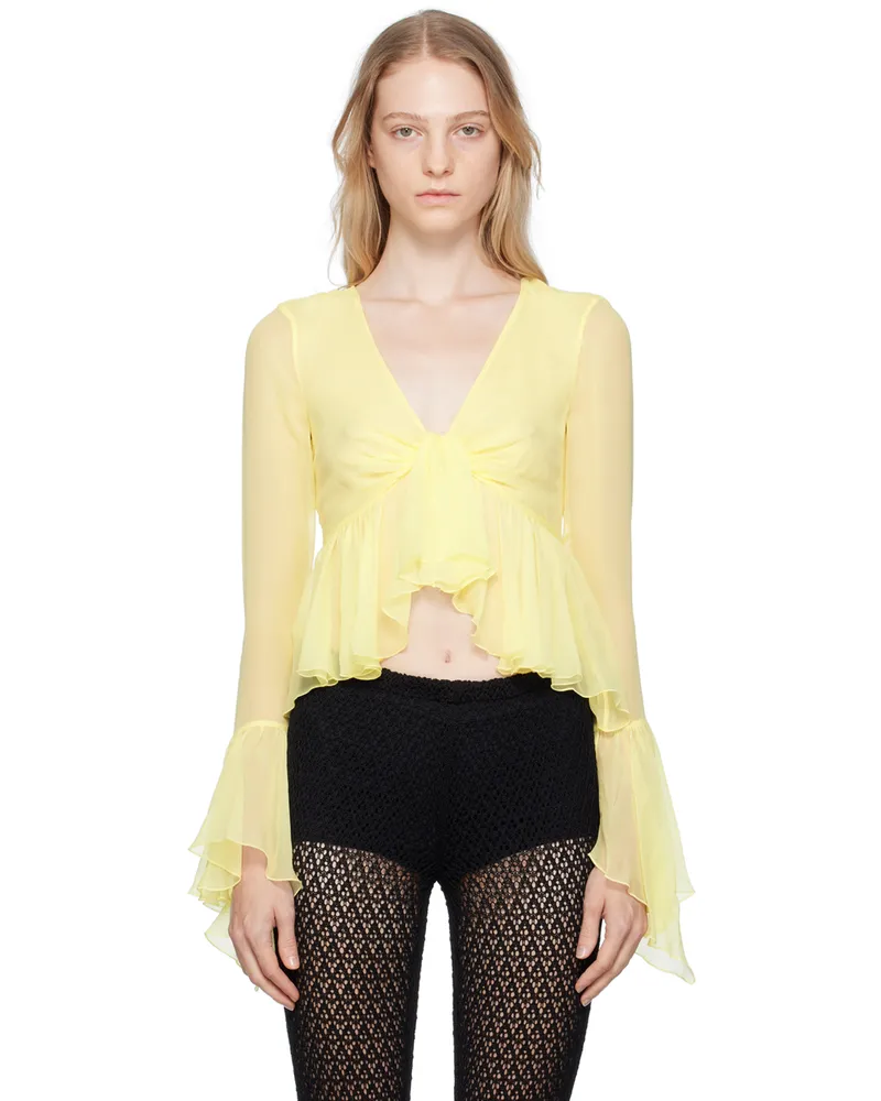 Blumarine Yellow Ruffled Blouse N0220