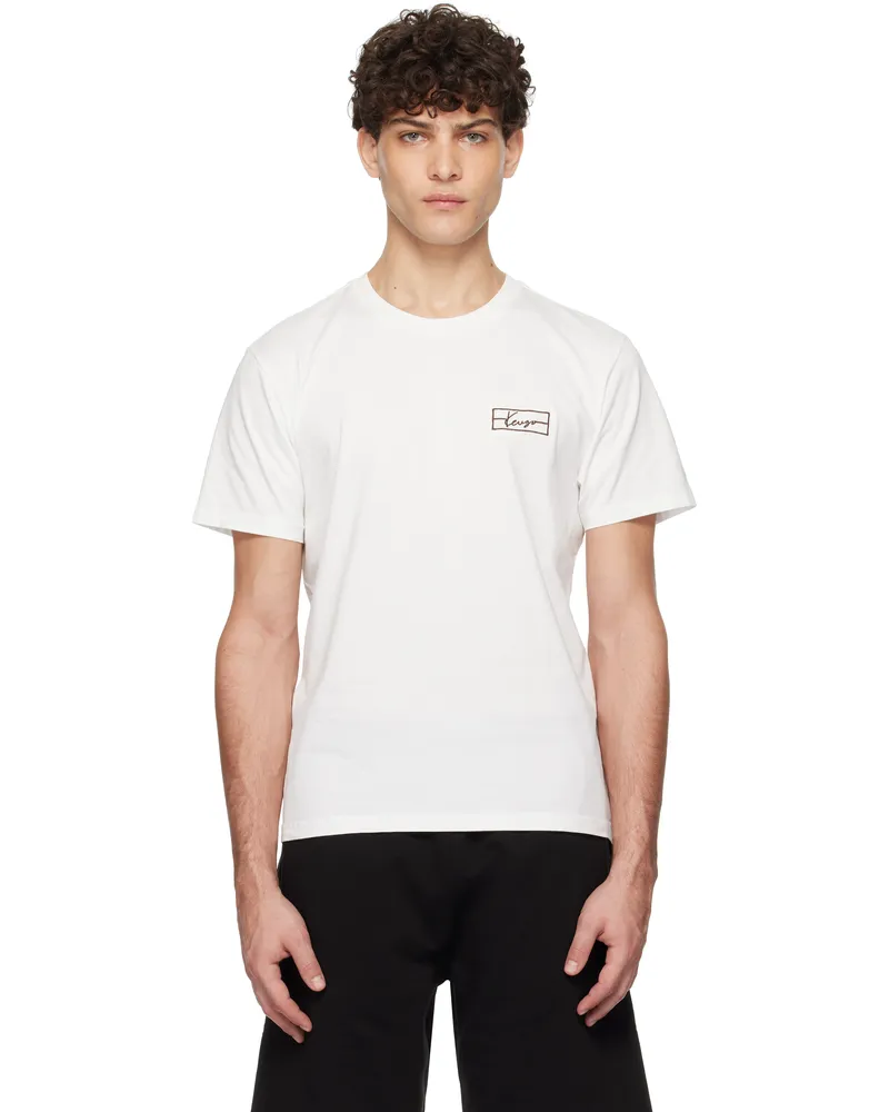 Kenzo Off-White Kenzo Paris Weave Embroidered T-shirt Off