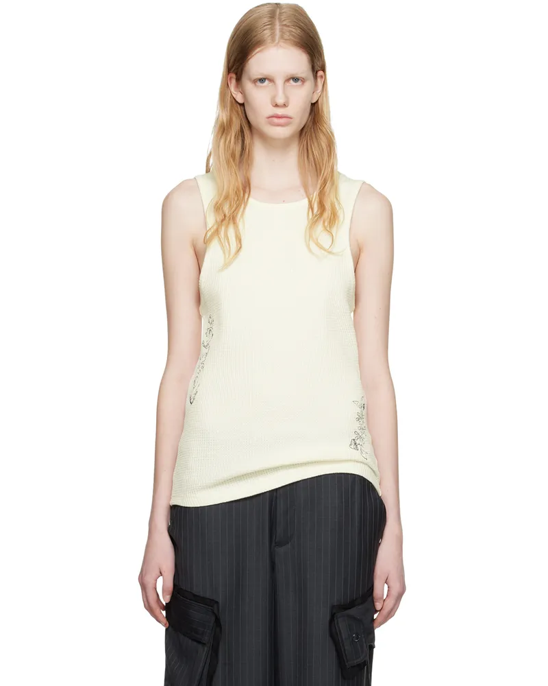 Andersson Bell White Flower Man Tank Top White