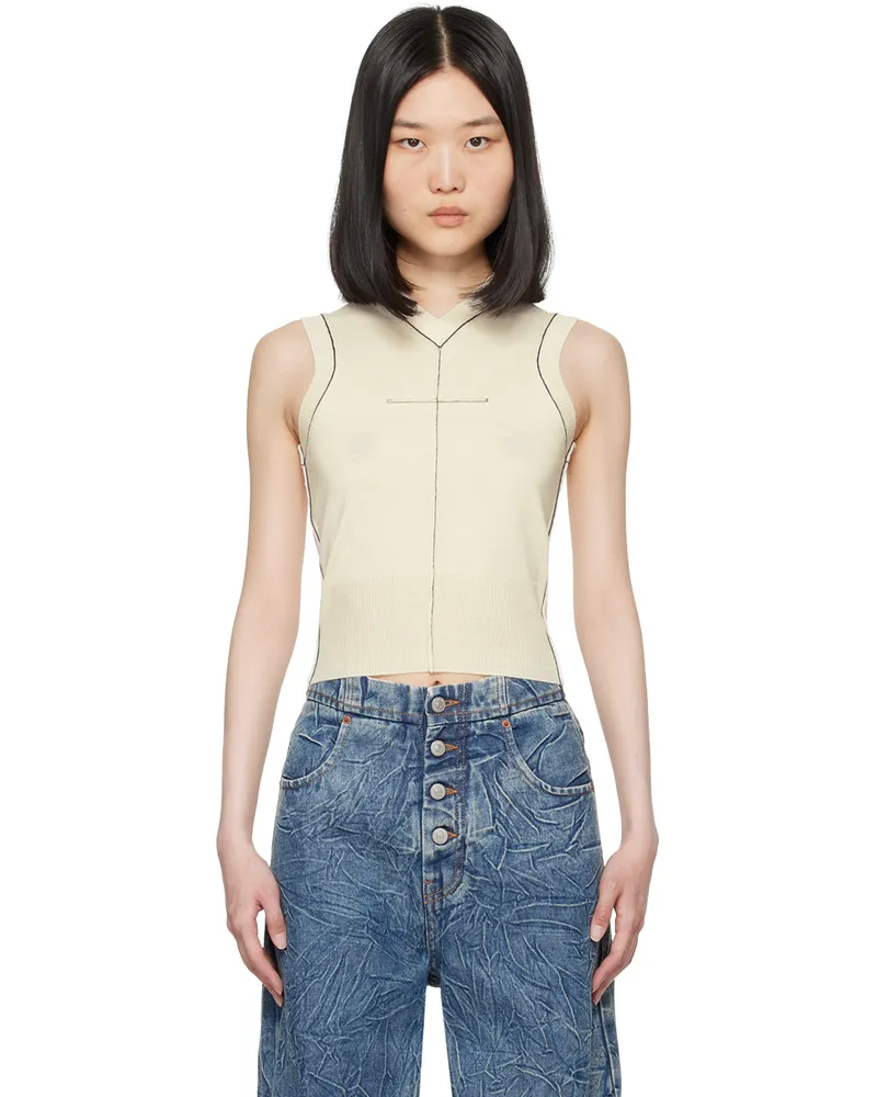 Maison Margiela Off-White Inverted Seam Tank Top 102