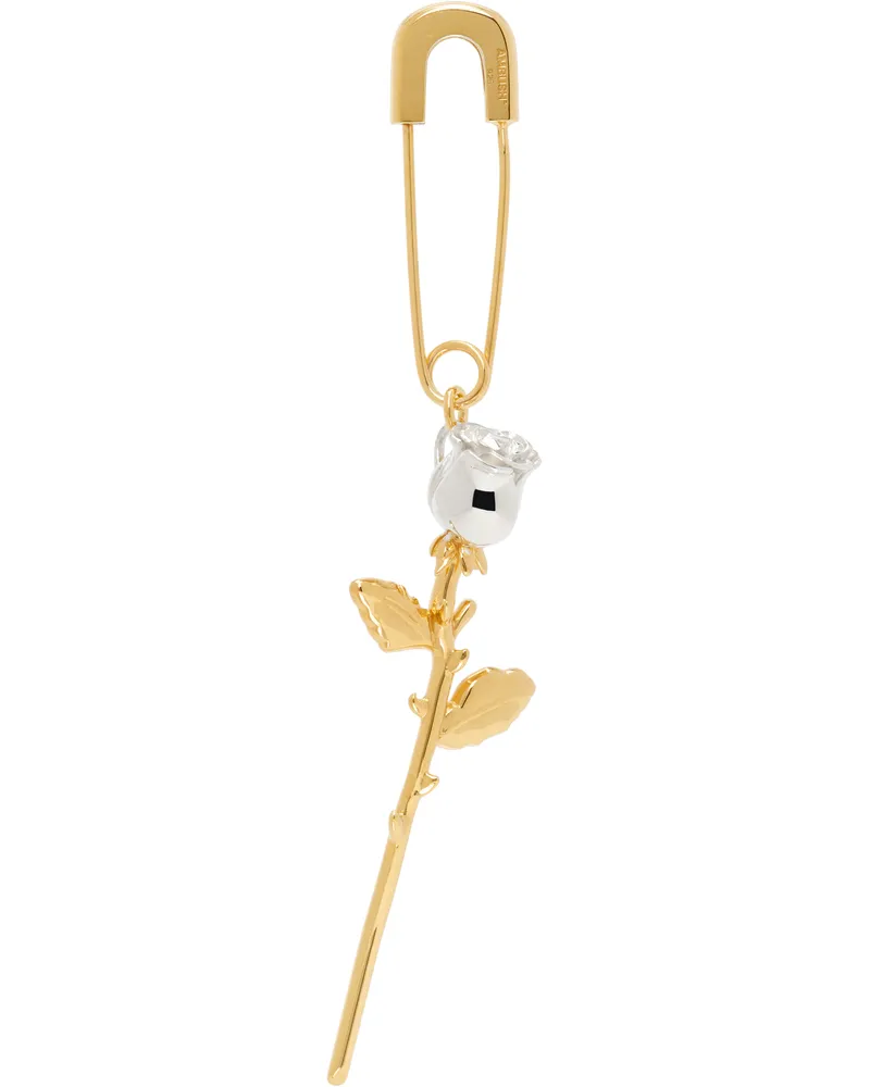 AMBUSH Gold & Silver Rose Charm Single Earring 07