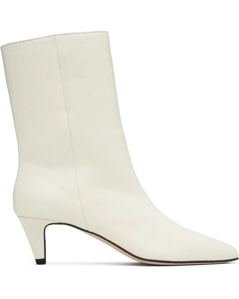 by FAR Off-White Lysander Washed Leather Boots Wh020