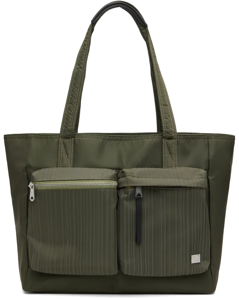 Paul Smith Green 'Laser Stripe' Recycled-Nylon Tote 36