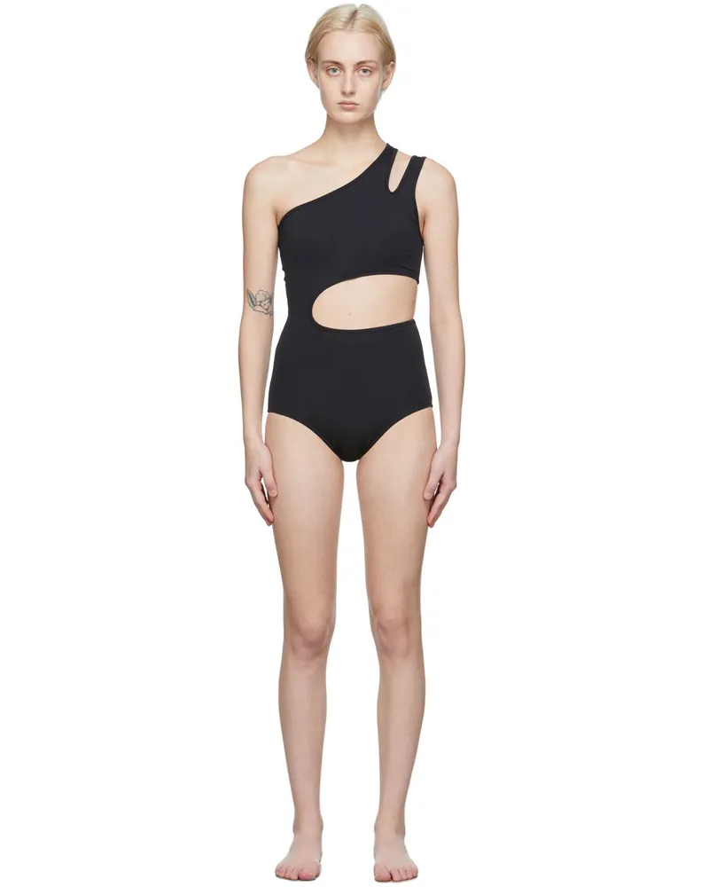pushBUTTON SSENSE Exclusive Black Cut-Out Bodysuit Black