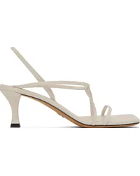 Proenza Schouler White Square Strappy Heeled Sandals Natural