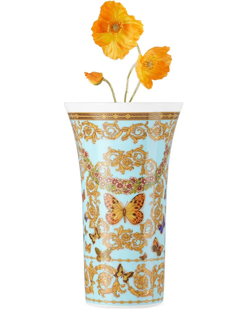 Versace Blue Rosenthal 'Le Jardin' Vase, 26 cm Le