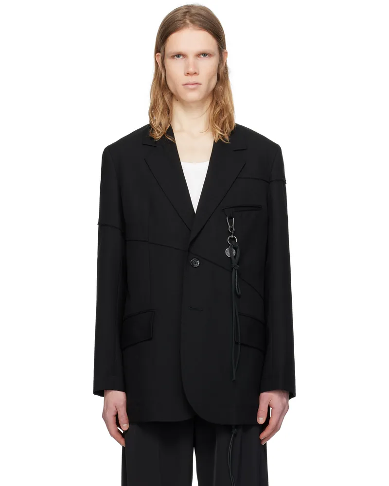 Song For The Mute Black 'Slash' Oversized Blazer Black