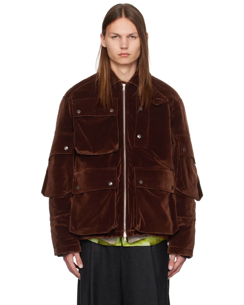 Dries van Noten Brown Bellows Pocket Jacket Brown