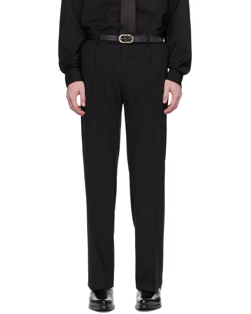 Ernest W. Baker Black Pleated Trousers Black