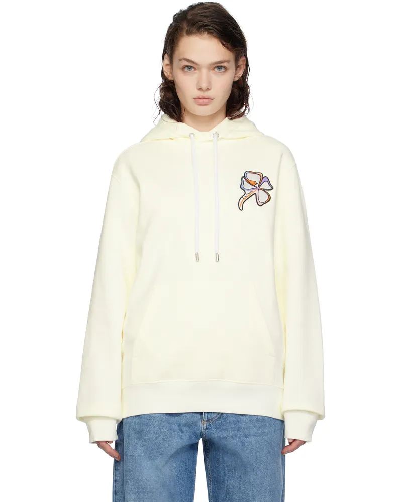 Lanvin White Clover Snake Patch Hoodie Enamel
