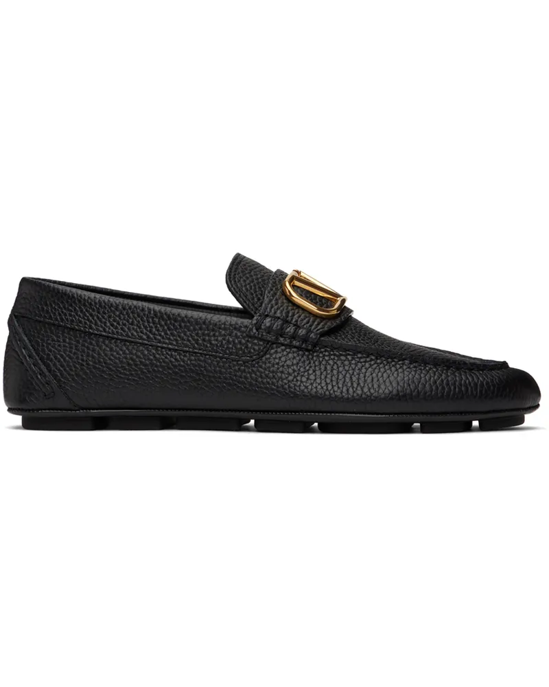 Valentino Garavani Black VLogo Driving loafers 0no