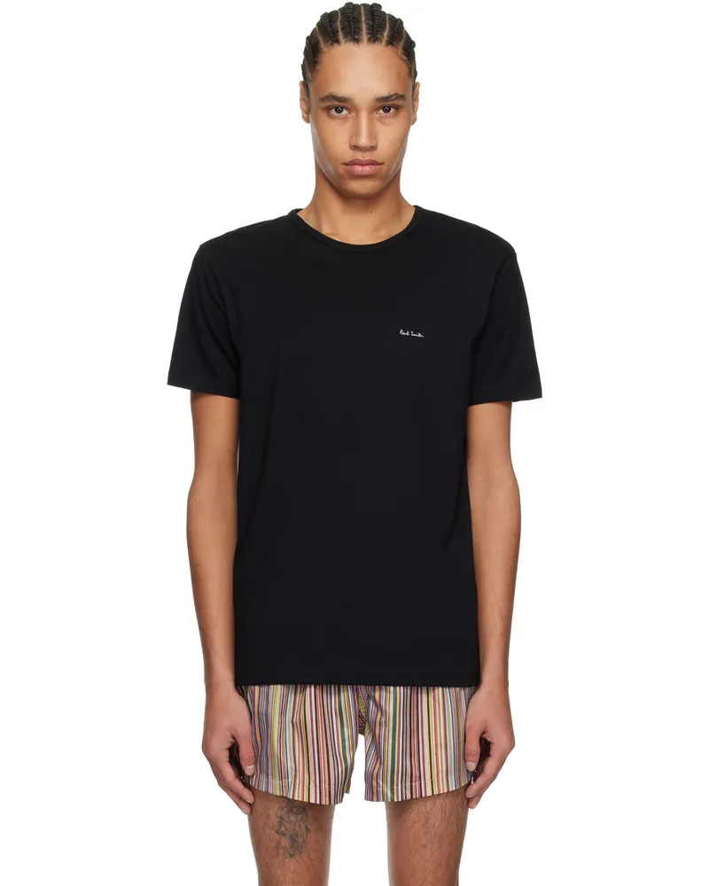 Paul Smith Five-Pack Black Organic Cotton Lounge T-shirts 79