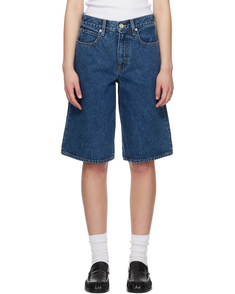 SLVRLAKE Blue Baggy Grace Denim Shorts Forbidden