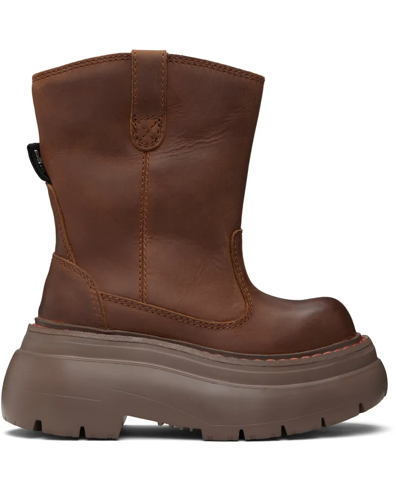 R13 SSENSE Exclusive Brown Chunky Workwear Boots Brown