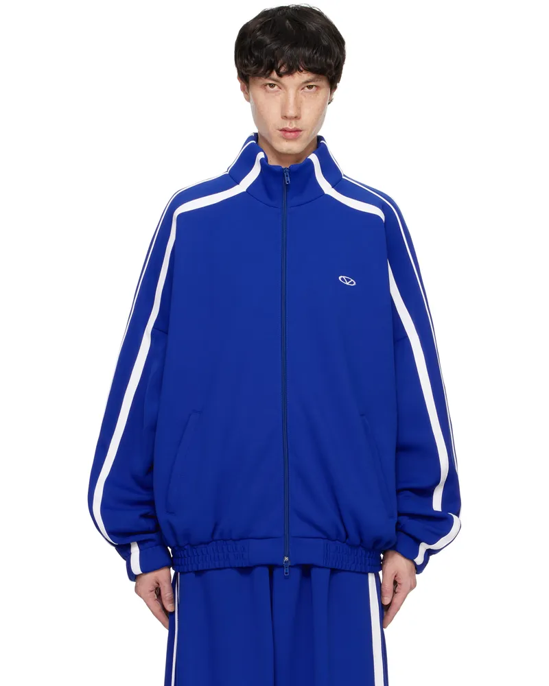 VETEMENTS Blue Oval Logo Gym Jacket