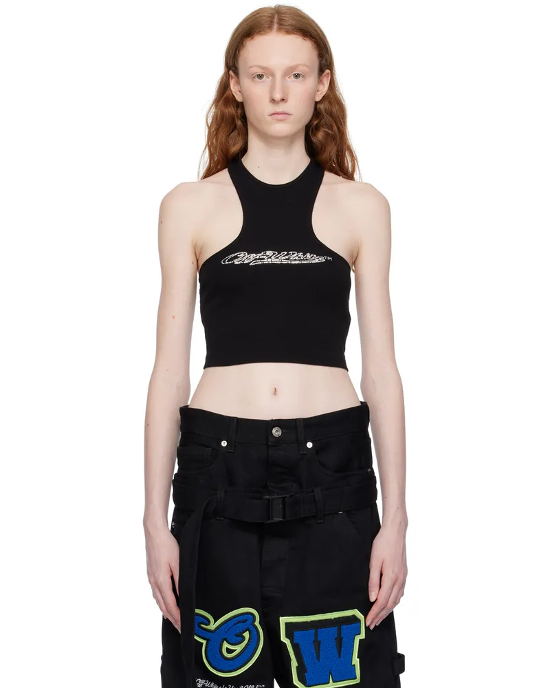 OFF-WHITE Black Bling Baseball Tank Top Black