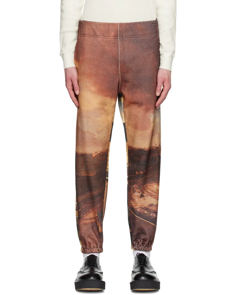 Undercover Brown Printed Sweatpants Black