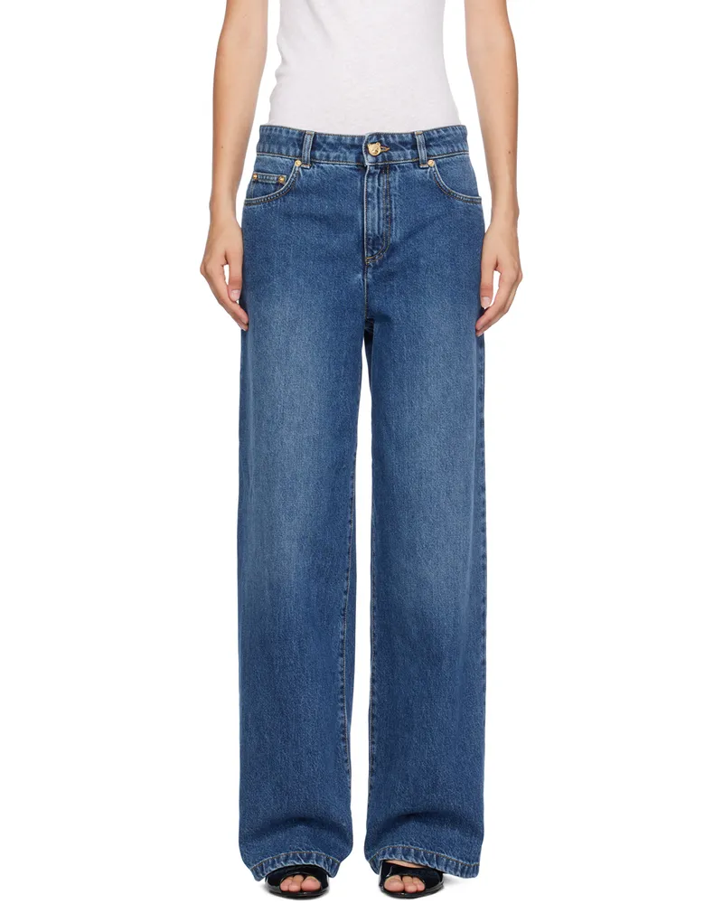 Moschino Blue Teddy Bear Button Jeans 0295