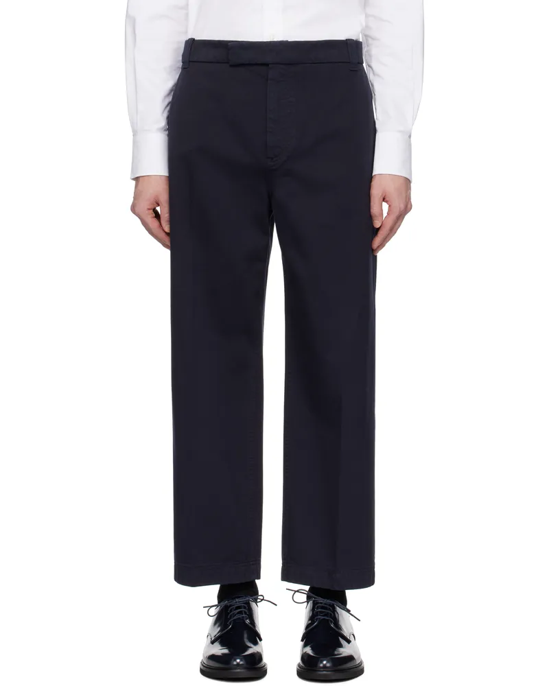 Thom Browne Navy Cotton Twill Utility Trousers 415