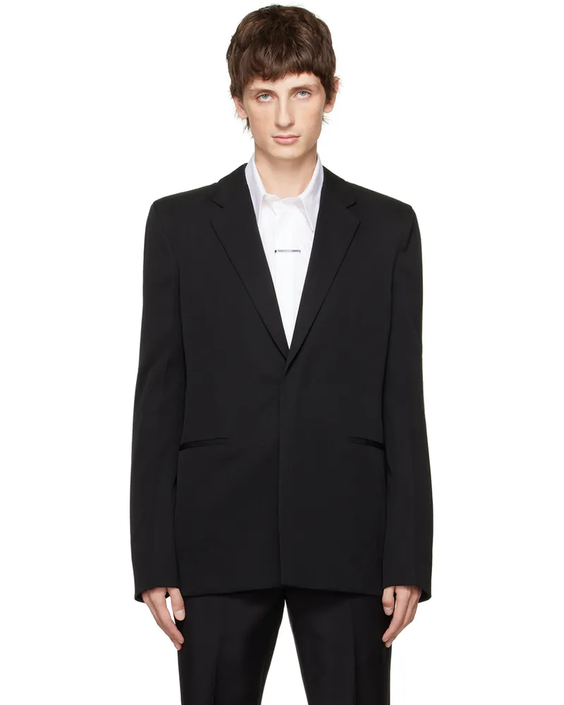 Givenchy Black Notched Blazer 001-black