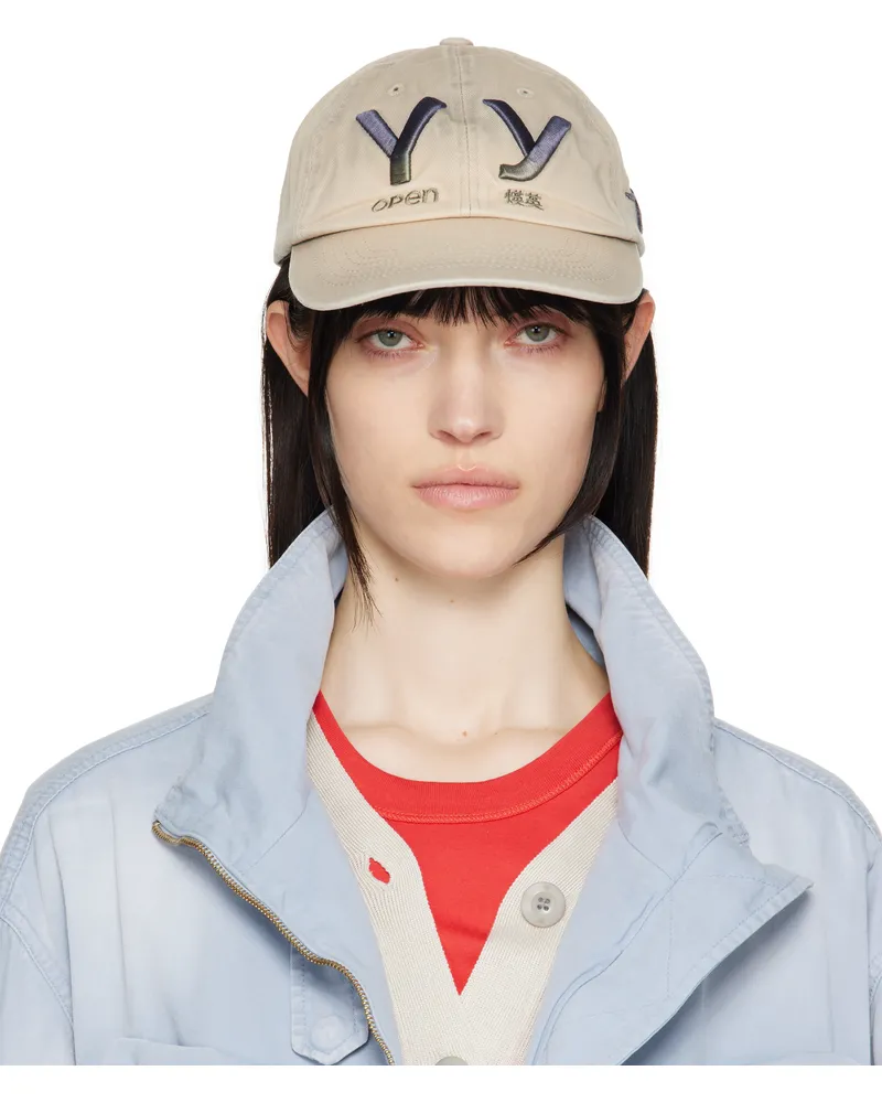 OPEN YY Beige 'YY' Gradient Ball Cap Beige