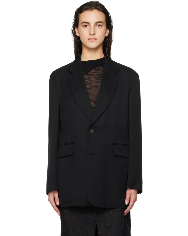 Wooyoungmi Black Wool Single Blazer Black