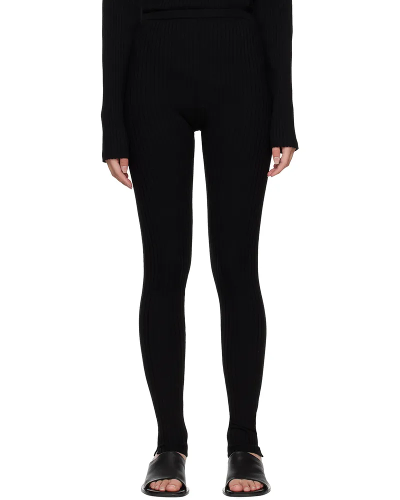 Totême Black High-Rise Leggings 200