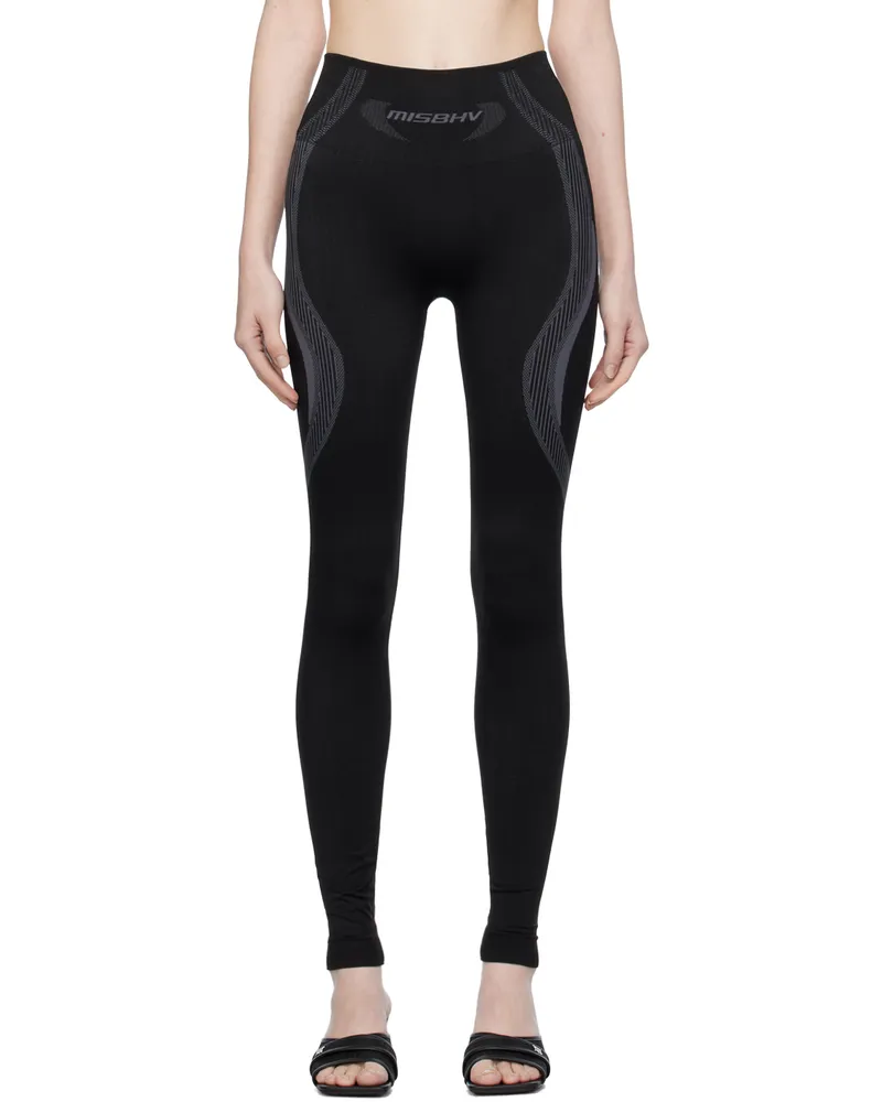 MISBHV Black Jacquard Leggings Muted