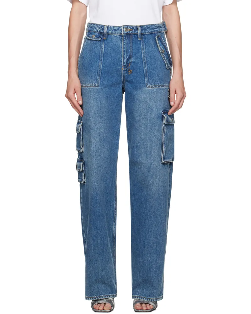 ksubi Blue Low Rider Stealth Cargo Jeans Denim