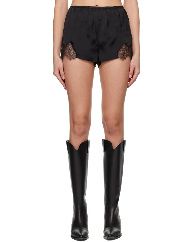 Anine Bing Black Farrah Shorts Black