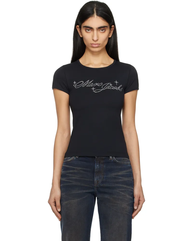 Marc Jacobs Black Charm Logo Shrunken T-shirt 001