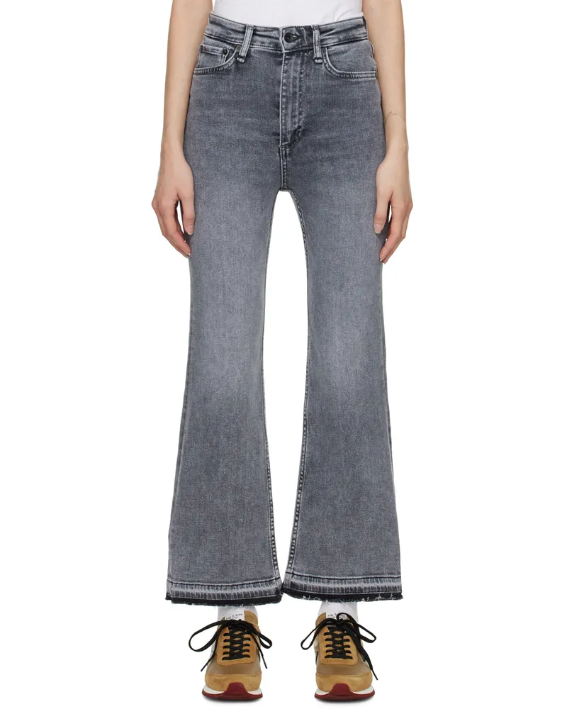 Rag & Bone Gray Casey Flared Jeans Harley1