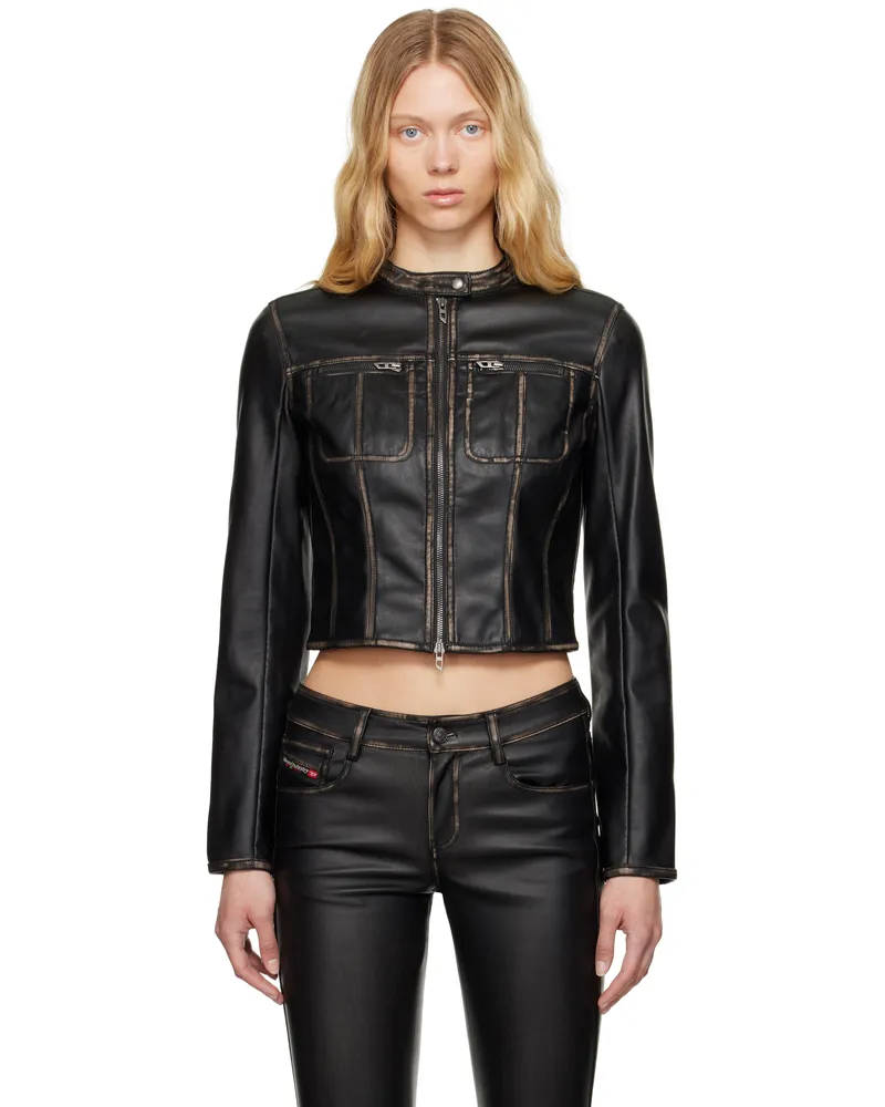 Diesel Black G-Lobe Faux-Leather Jacket 900
