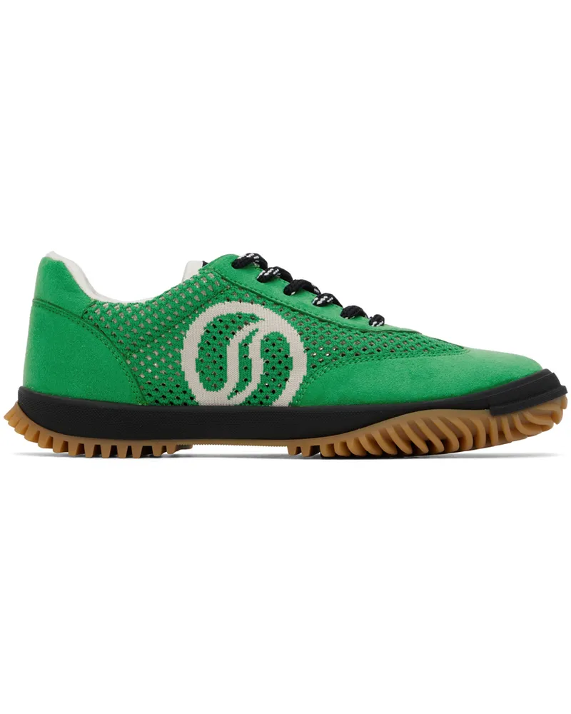 Stella McCartney Green S-Wave Sport Mesh Paneled Sneakers 3308