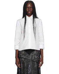 Simone Rocha White Cropped Masculine Shirt White