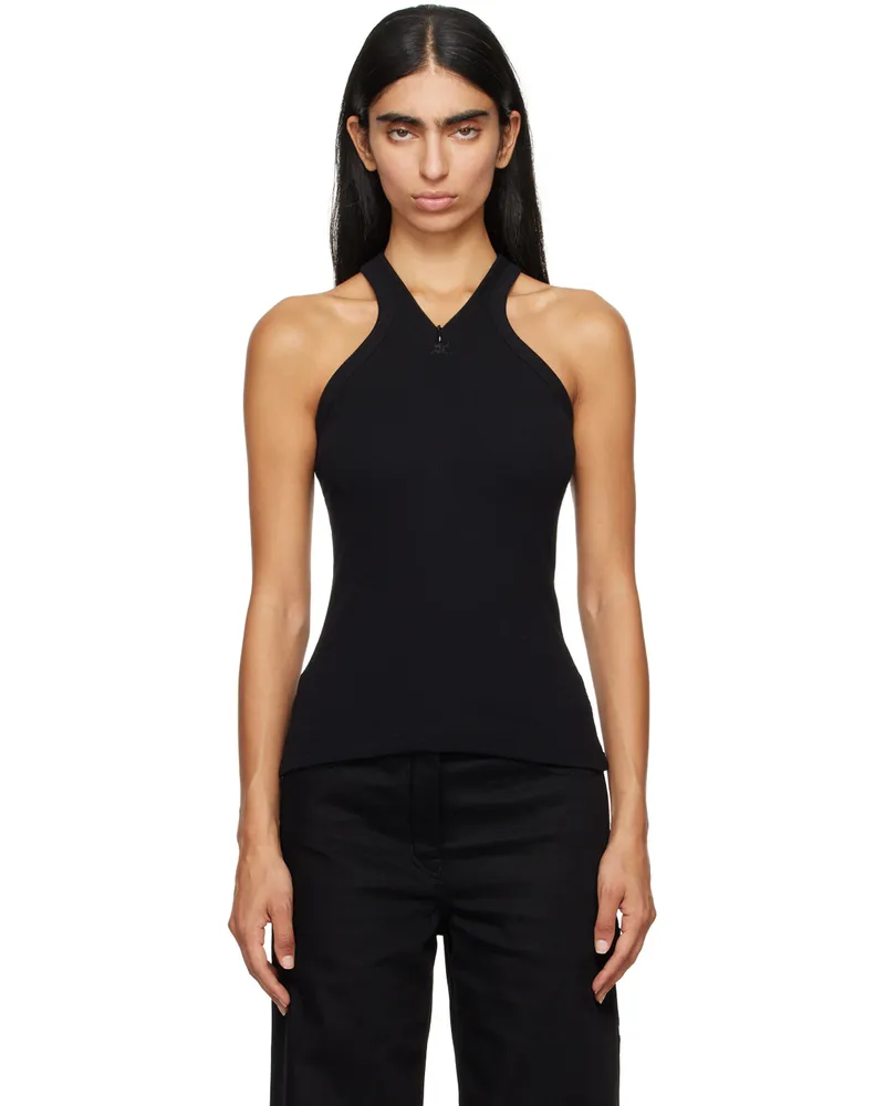 Courrèges Black Zipped Tank Top 9999