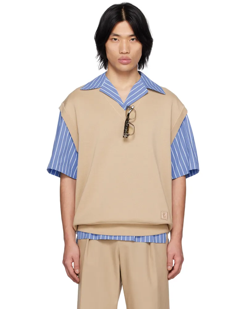 Wooyoungmi Beige V-Neck Vest Beige