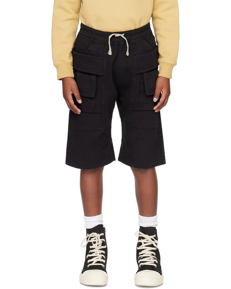 Rick Owens Kids Black Creatch Cargo Pods Shorts 09