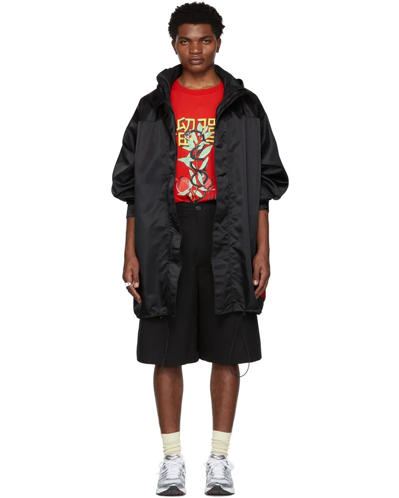 LU'U DAN SSENSE Exclusive Black Military Parka Coat Black
