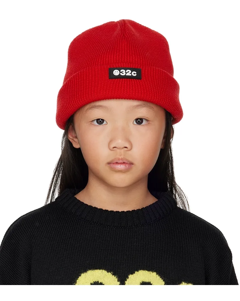 032c SSENSE Exclusive Kids Red Trick Beanie Red