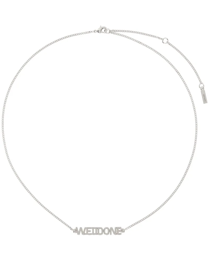 WE 11 DONE Silver Lettering Necklace Silver