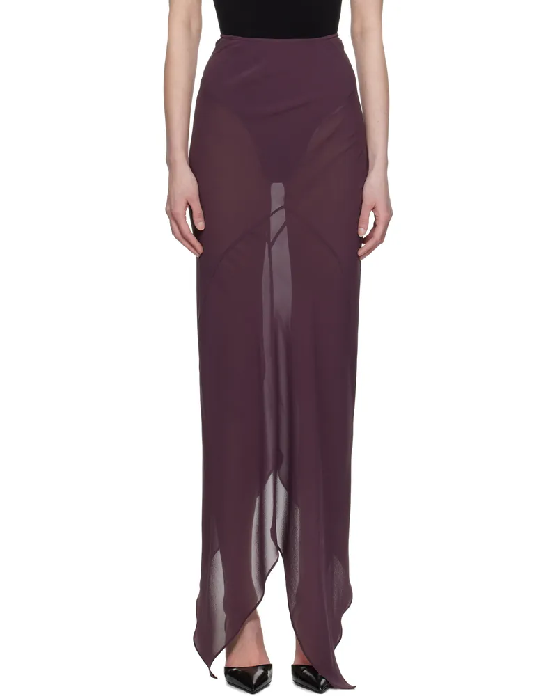AARON ESH Purple Paneled Midi Skirt Purple