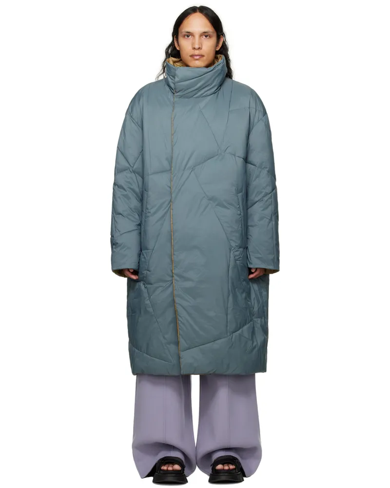 A. A. Spectrum Gray & Khaki Blanks Reversible Coat Pewter