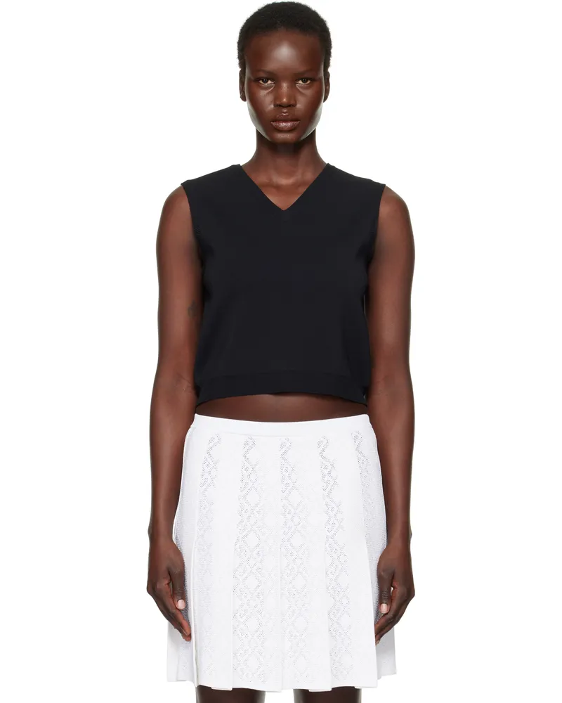 Givenchy Black Sleeveless V-Neck Vest 001-black