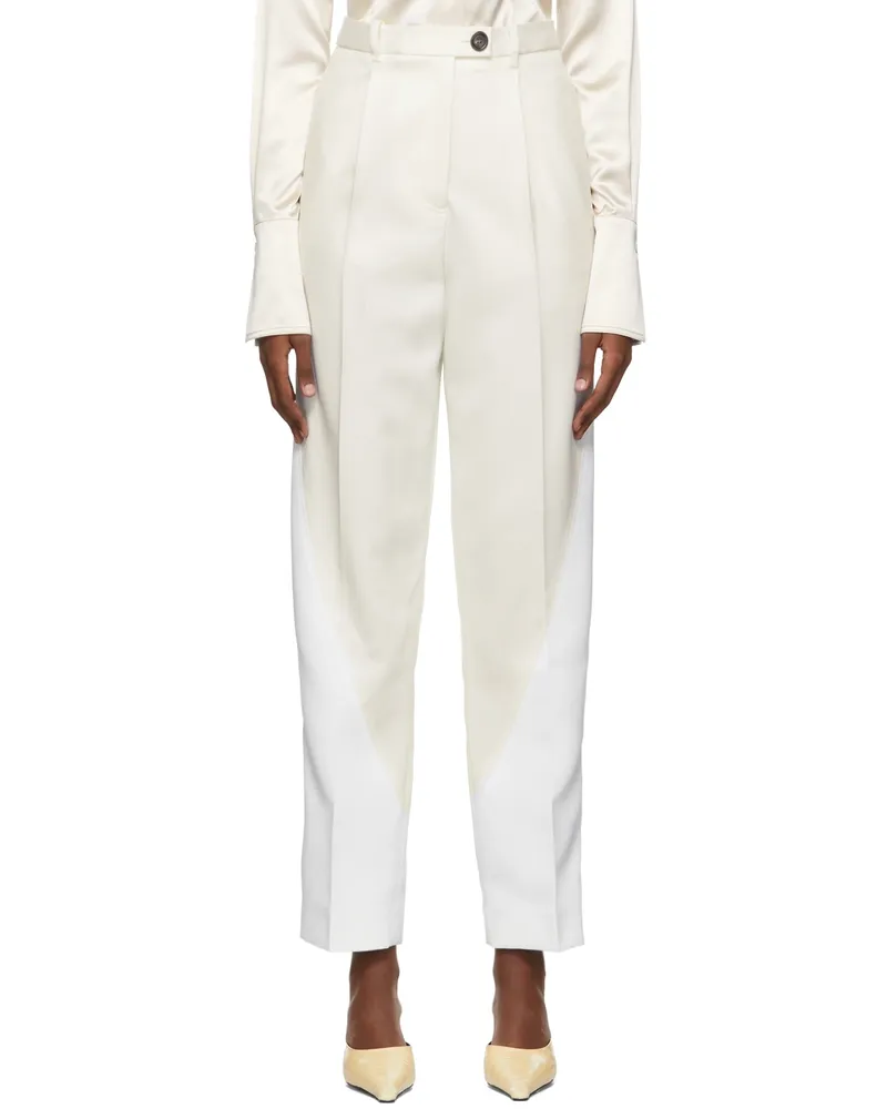 Peter Do White Wool Trousers White