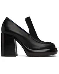 Burberry Black Leather Wedge Heels Black