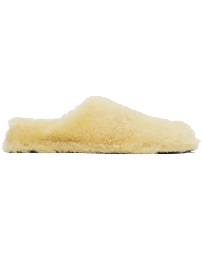 Jil Sander Off-White Shearling Slippers 740