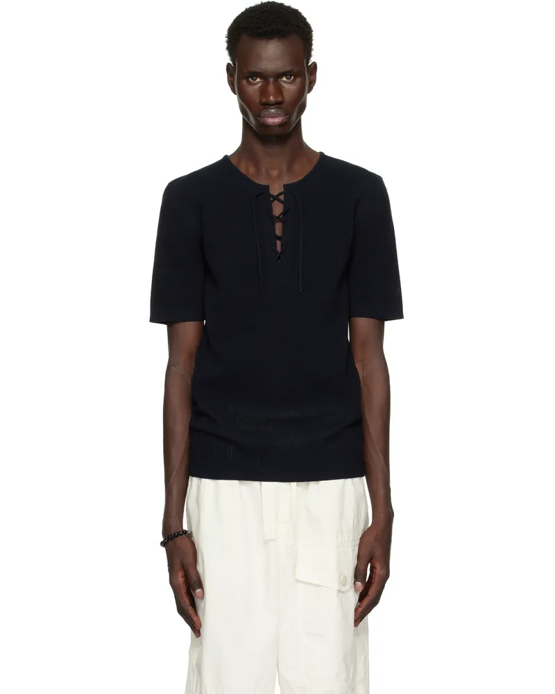Dries van Noten Navy Knit T-shirt