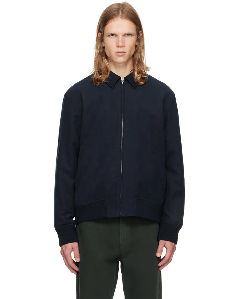 A.P.C. Navy Gilles Bomber Jacket Iak