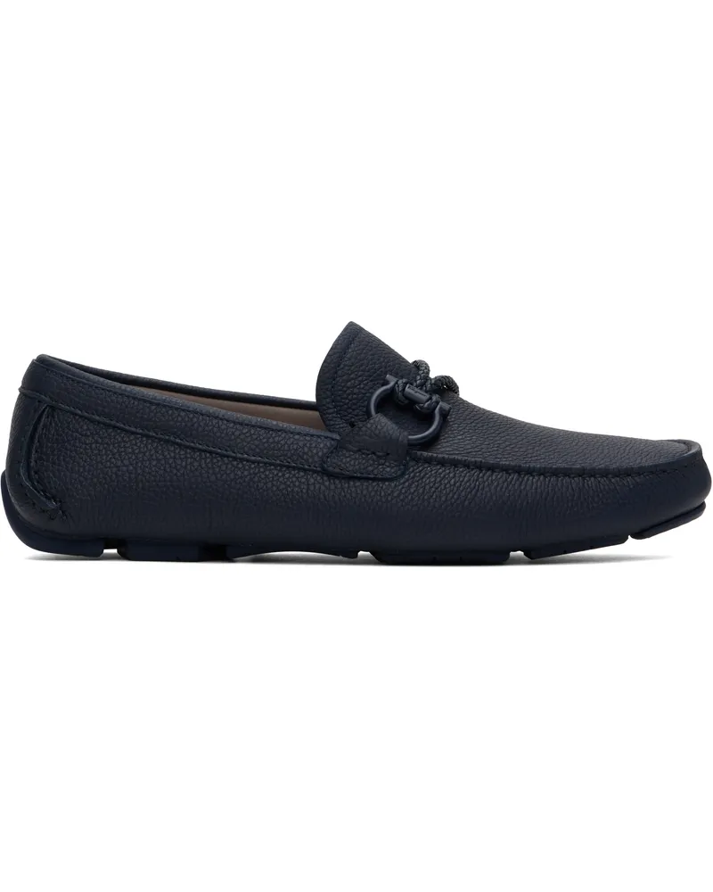Ferragamo Navy Driver Loafers Bluemarine